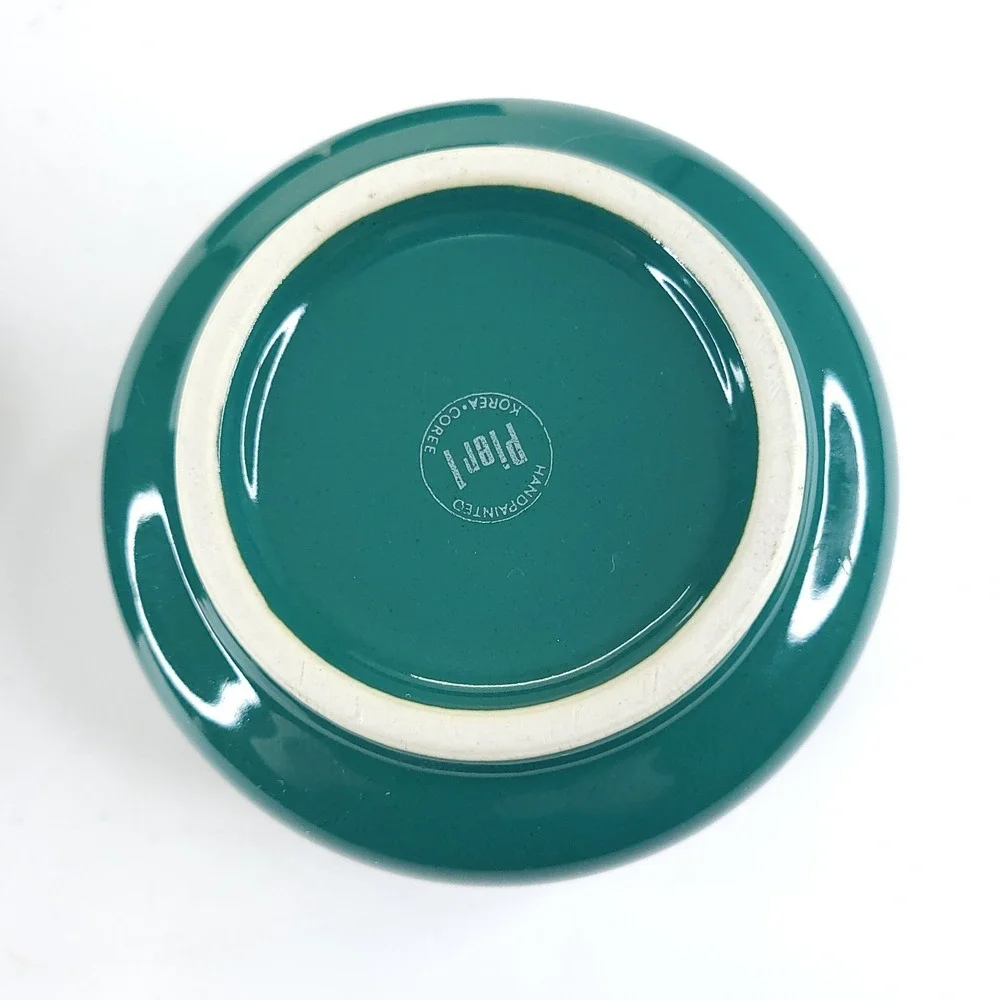 4x Pier 1 Imports Green Glazed Bowls Korea Small Rice or Dessert Replacement